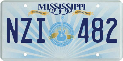 MS license plate NZI482