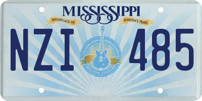 MS license plate NZI485
