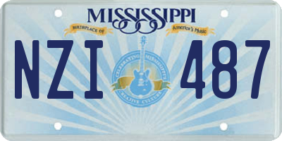 MS license plate NZI487