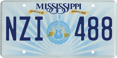 MS license plate NZI488