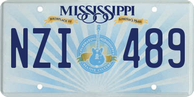 MS license plate NZI489