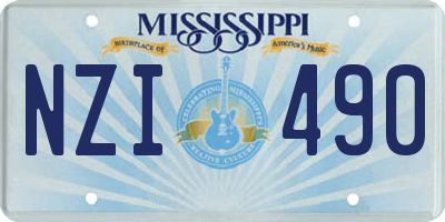 MS license plate NZI490