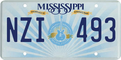 MS license plate NZI493