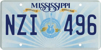 MS license plate NZI496