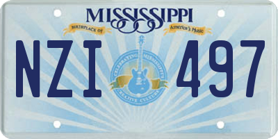 MS license plate NZI497