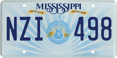 MS license plate NZI498