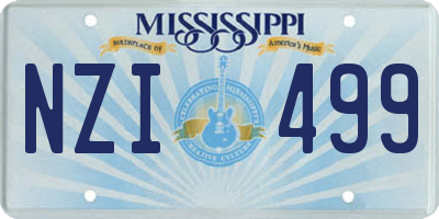 MS license plate NZI499