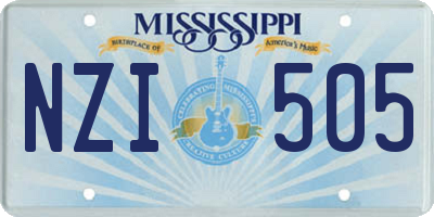 MS license plate NZI505