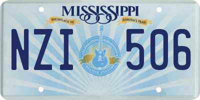 MS license plate NZI506