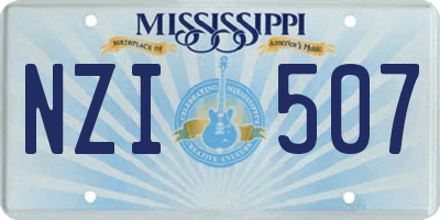 MS license plate NZI507