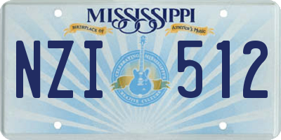 MS license plate NZI512