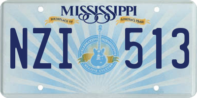 MS license plate NZI513