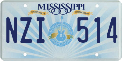 MS license plate NZI514