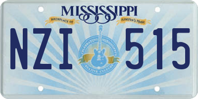 MS license plate NZI515