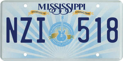 MS license plate NZI518