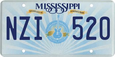 MS license plate NZI520