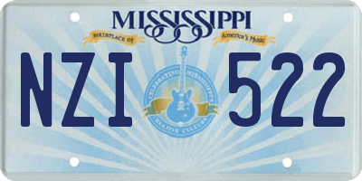 MS license plate NZI522
