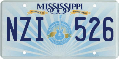 MS license plate NZI526