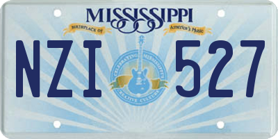 MS license plate NZI527