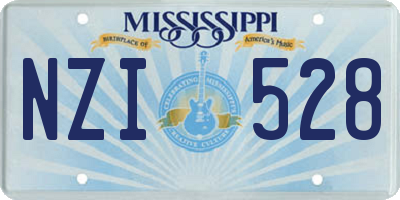 MS license plate NZI528