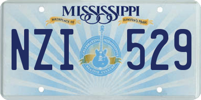 MS license plate NZI529