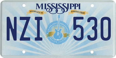 MS license plate NZI530