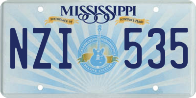 MS license plate NZI535