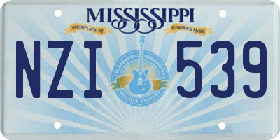 MS license plate NZI539