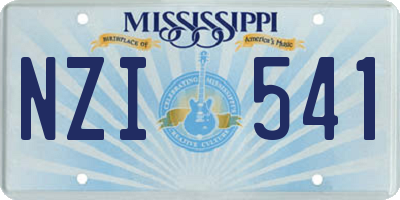 MS license plate NZI541
