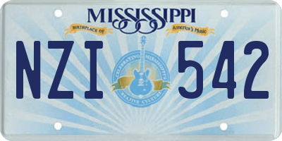 MS license plate NZI542