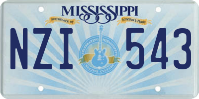MS license plate NZI543