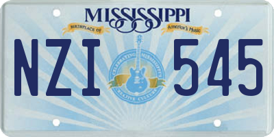 MS license plate NZI545