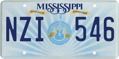 MS license plate NZI546