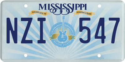 MS license plate NZI547
