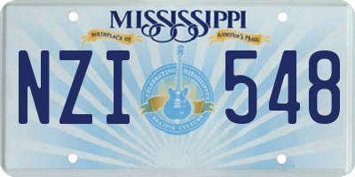 MS license plate NZI548