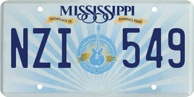 MS license plate NZI549