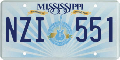 MS license plate NZI551