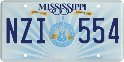 MS license plate NZI554