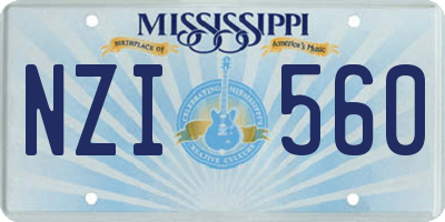 MS license plate NZI560