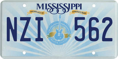 MS license plate NZI562