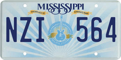 MS license plate NZI564