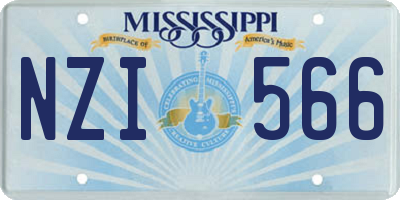 MS license plate NZI566