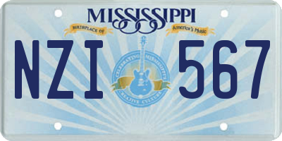 MS license plate NZI567