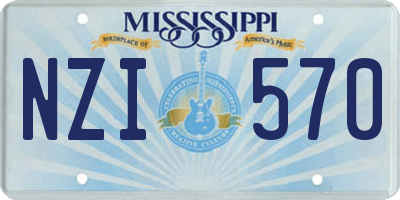 MS license plate NZI570