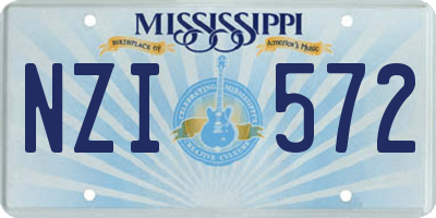 MS license plate NZI572