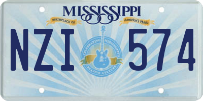MS license plate NZI574