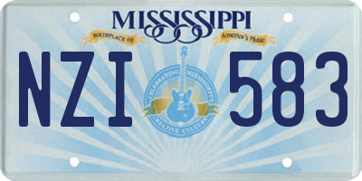 MS license plate NZI583