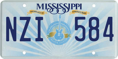 MS license plate NZI584