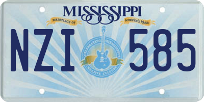 MS license plate NZI585
