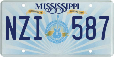 MS license plate NZI587
